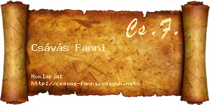 Csávás Fanni névjegykártya