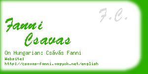 fanni csavas business card