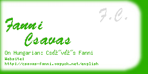 fanni csavas business card